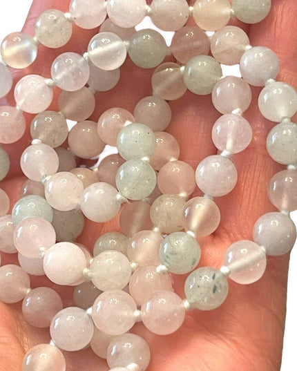 Stunning Stone bead necklace Rose quartz adventurine High quality 30”