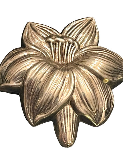 Vintage Art Deco sterling? silver antiqued flower brooch