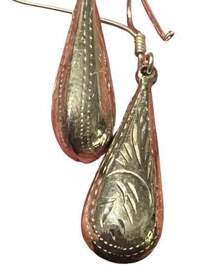 Vintage sterling silver 925 dangle tear drop earrings