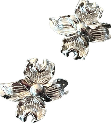 Vintage 1960s Boyd Bond Sterling silver 925 flower screw back earrings