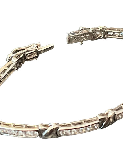 Sterling silver 925 CZ Rhodium plt Tennis bracelet