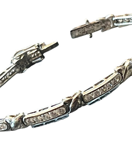 Sterling silver 925 CZ Rhodium plt Tennis bracelet