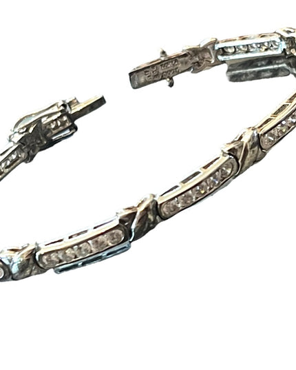 Sterling silver 925 CZ Rhodium plt Tennis bracelet