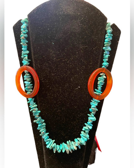 Sterling silver 925 Southwestern Turquoise Agate Bead necklace