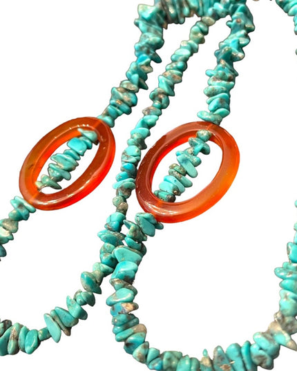Sterling silver 925 Southwestern Turquoise Agate Bead necklace