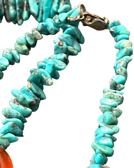 Sterling silver 925 Southwestern Turquoise Agate Bead necklace