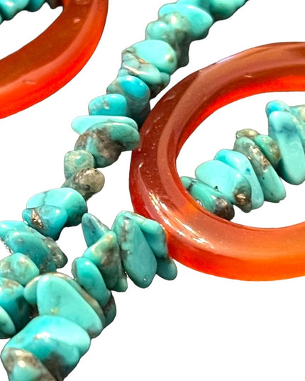 Sterling silver 925 Southwestern Turquoise Agate Bead necklace