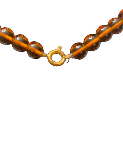 Vintage fancy Amber honey CZECH glass bead necklace