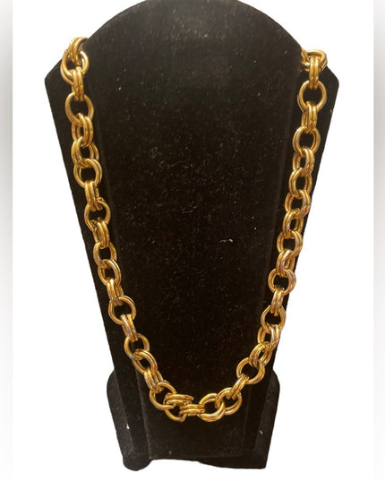 Stunning fancy quality chunky gold finish choker necklace