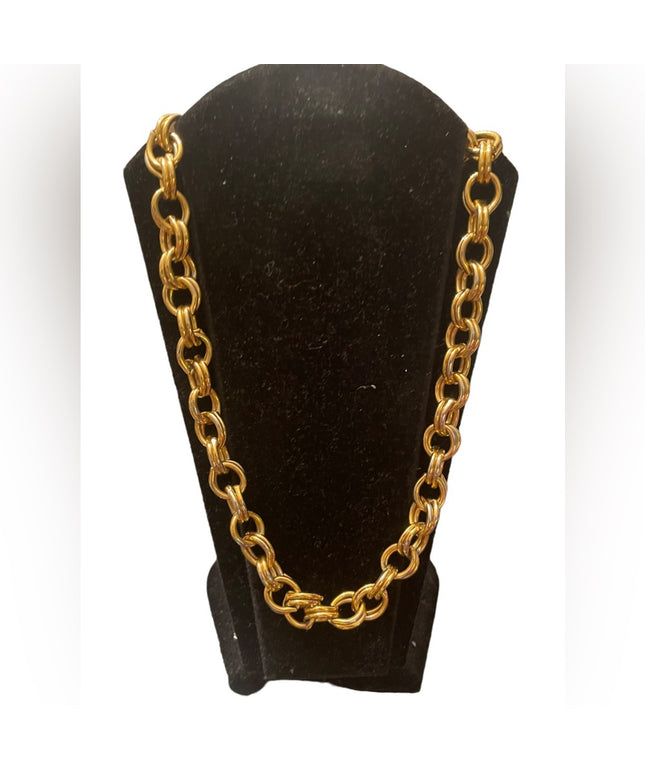 Stunning fancy quality chunky gold finish choker necklace