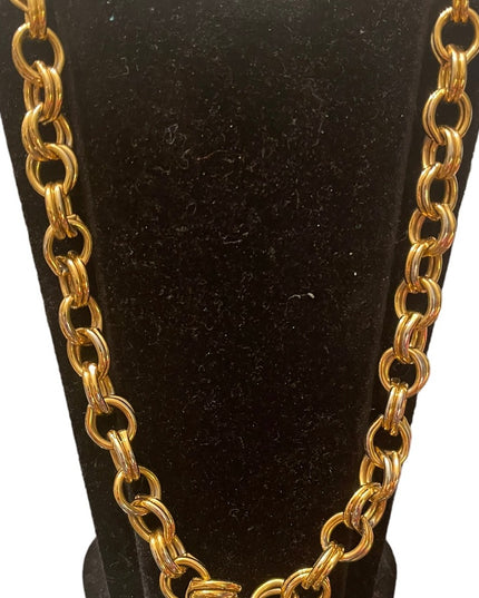 Stunning fancy quality chunky gold finish choker necklace