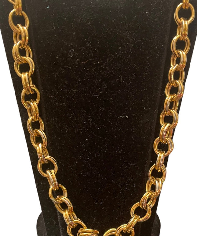 Stunning fancy quality chunky gold finish choker necklace