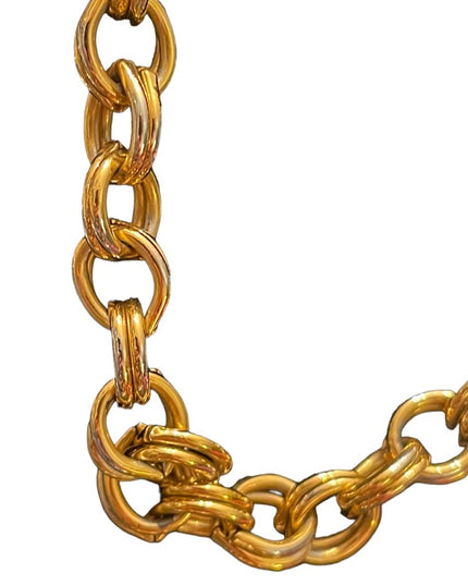 Stunning fancy quality chunky gold finish choker necklace