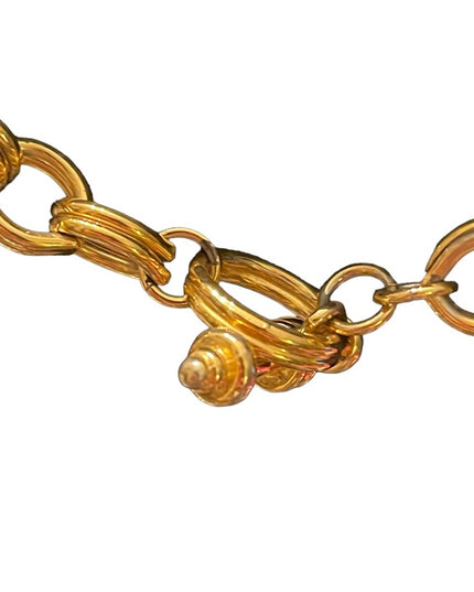 Stunning fancy quality chunky gold finish choker necklace