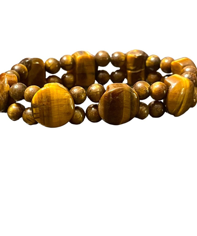 Lovely Brown Tiger eye chunky Stretcy stone bead bracelet