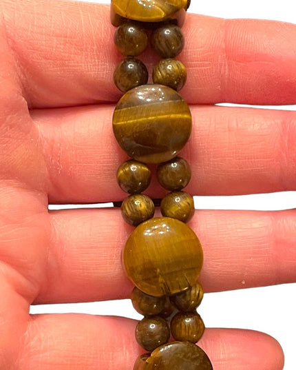Lovely Brown Tiger eye chunky Stretcy stone bead bracelet