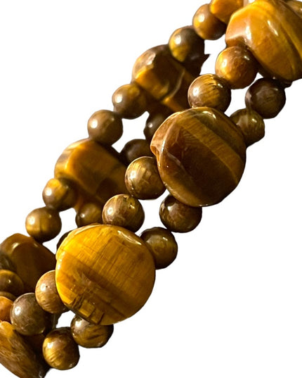 Lovely Brown Tiger eye chunky Stretcy stone bead bracelet