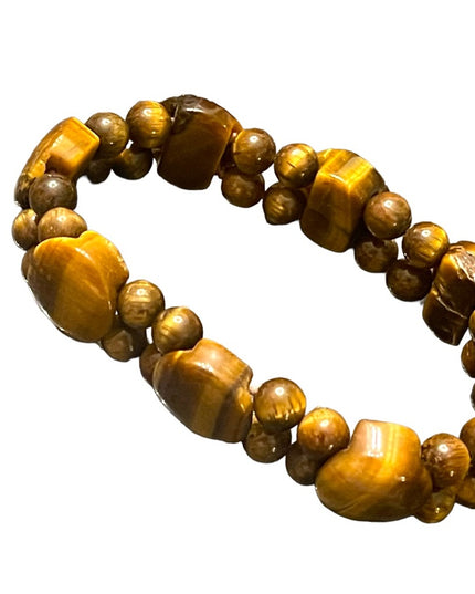 Lovely Brown Tiger eye chunky Stretcy stone bead bracelet