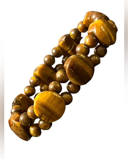 Lovely Brown Tiger eye chunky Stretcy stone bead bracelet