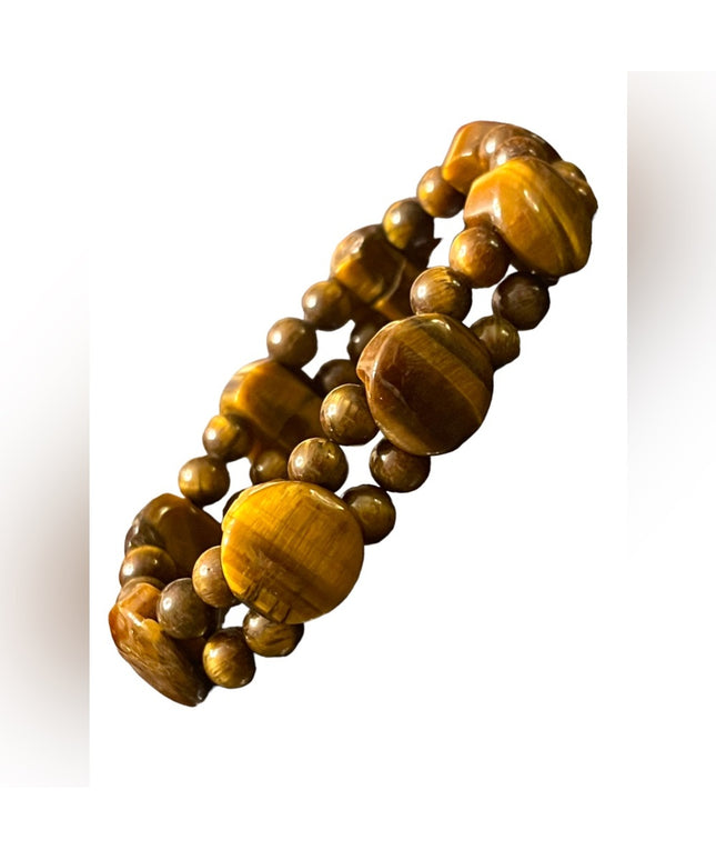 Lovely Brown Tiger eye chunky Stretcy stone bead bracelet