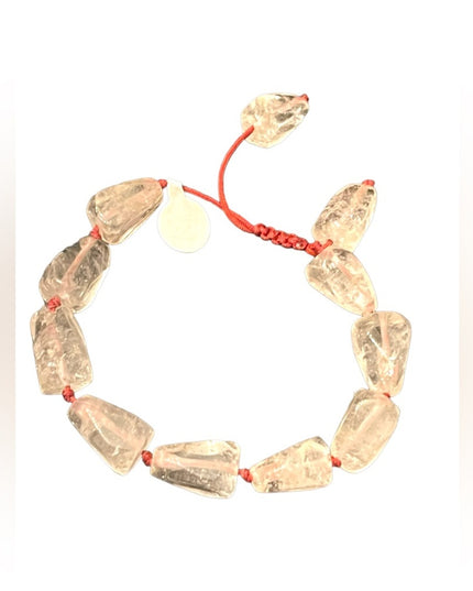 Lovely chunky clear quartz Stone Adjustable bracelet Handmade