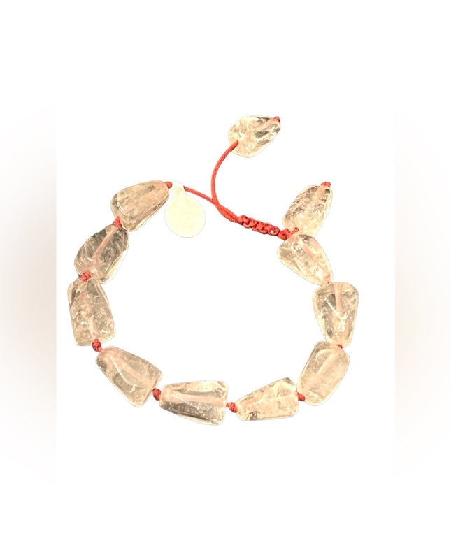 Lovely chunky clear quartz Stone Adjustable bracelet Handmade