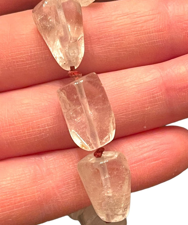 Lovely chunky clear quartz Stone Adjustable bracelet Handmade