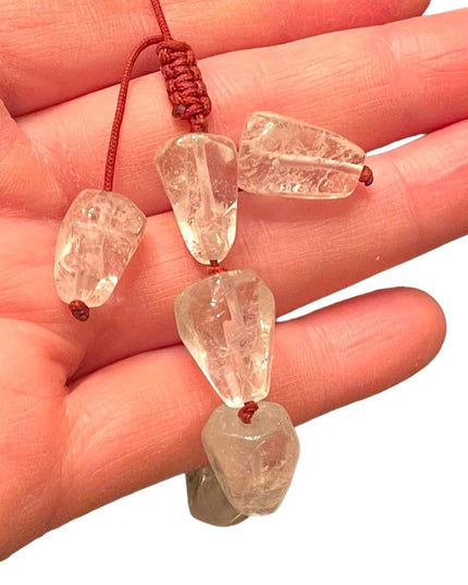 Lovely chunky clear quartz Stone Adjustable bracelet Handmade