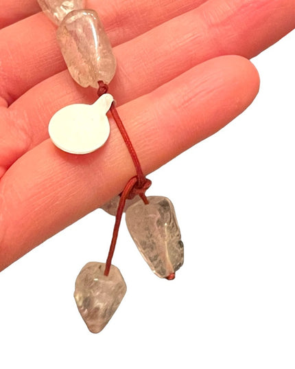 Lovely chunky clear quartz Stone Adjustable bracelet Handmade