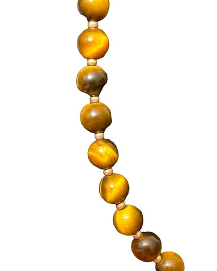 Lovely Tiger eye Bead necklace with tiger eye pendant stones