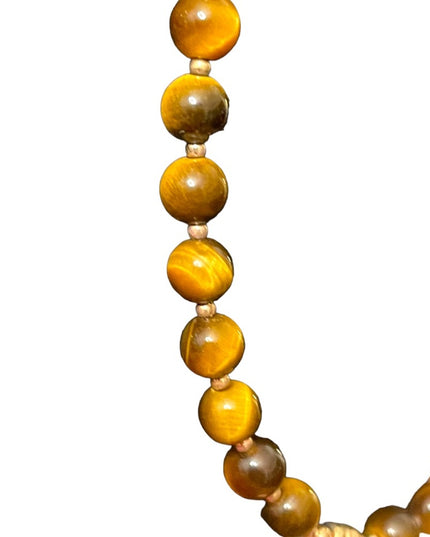 Lovely Tiger eye Bead necklace with tiger eye pendant stones