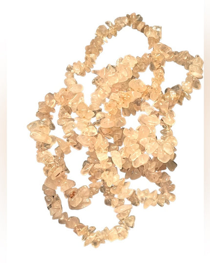 Vintage rose quarts stone chip necklace