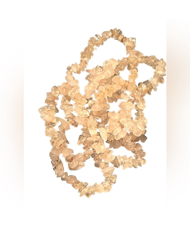 Vintage rose quarts stone chip necklace