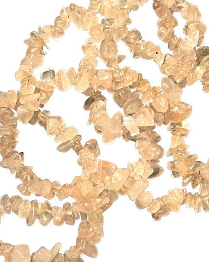 Vintage rose quarts stone chip necklace
