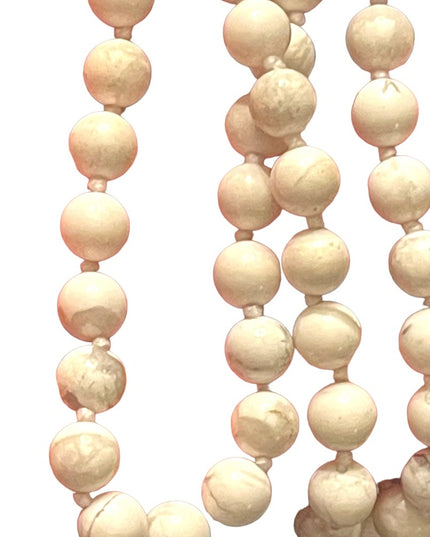 Vintage hand strung White turquoise stone bead necklace