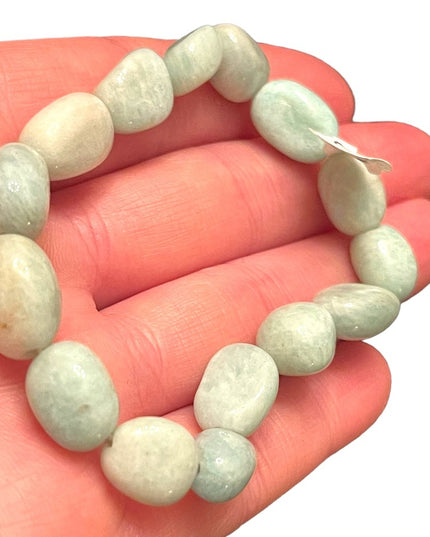 Lovely Blue Larimar stone chunky bracelet bead stretchy
