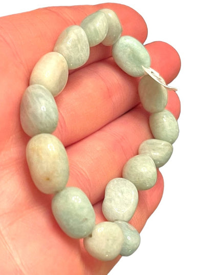 Lovely Blue Larimar stone chunky bracelet bead stretchy