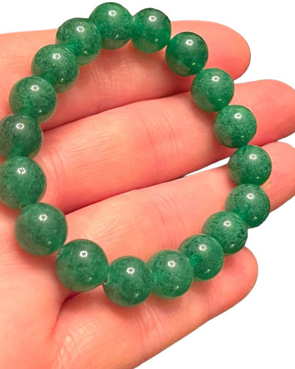 Lovely imported apple green Jadite Bead stretchy bracelet