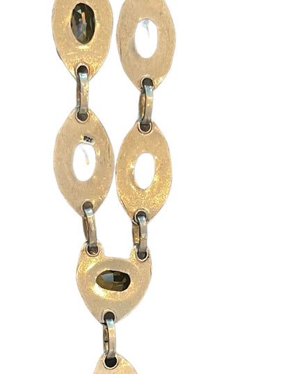 Lovely sparkle Citrine glass silver finish princess statement necklace