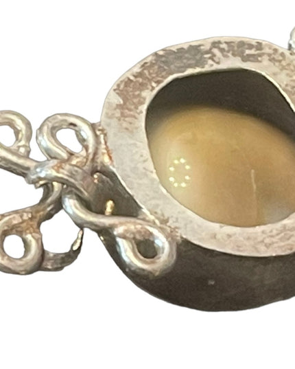 Silver finish Indonesian shiva eye shell fancy bracelet