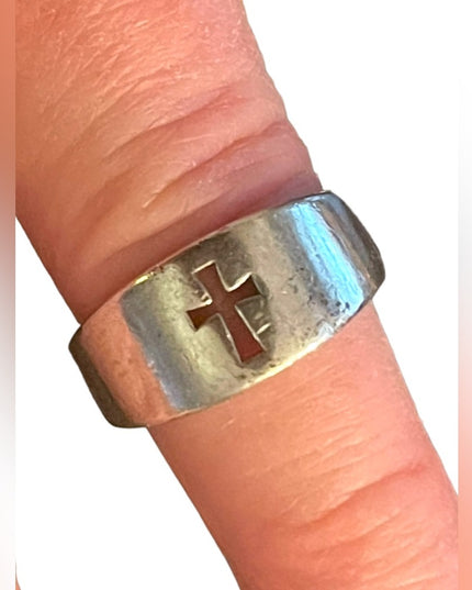 Vintage James Avery cut out cross religious Ring sterling silver 925