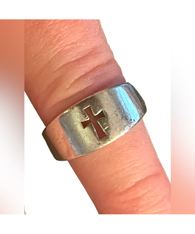 Vintage James Avery cut out cross religious Ring sterling silver 925