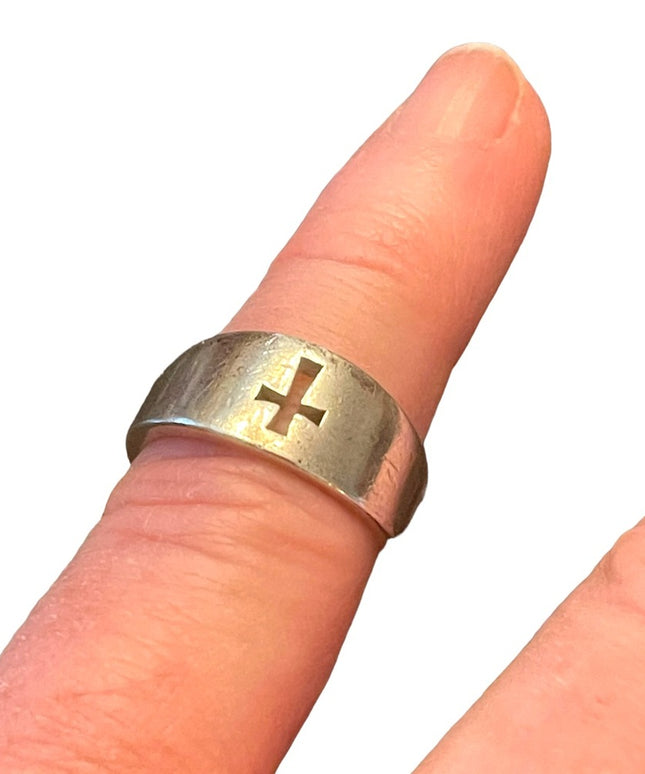 Vintage James Avery cut out cross religious Ring sterling silver 925