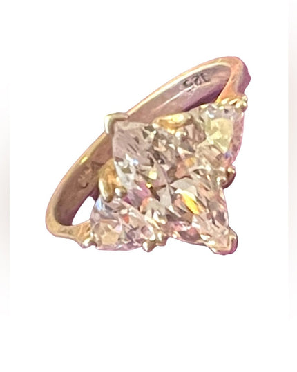 Sterling silver Sooo real 925 Fancy CZ dinner ring