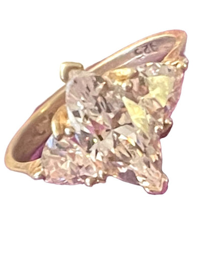 Sterling silver Sooo real 925 Fancy CZ dinner ring