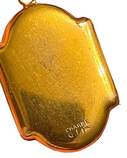 Vintage CHARME gold filled Fancy etched necklace locket