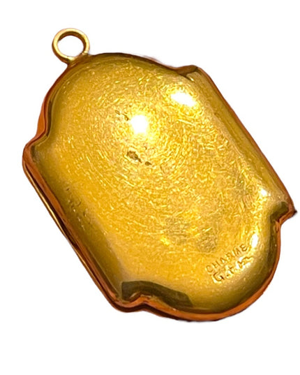 Vintage CHARME gold filled Fancy etched necklace locket