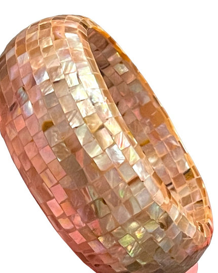 Vintage Large Chunky MOP mother of pearl Mosaic bracelet