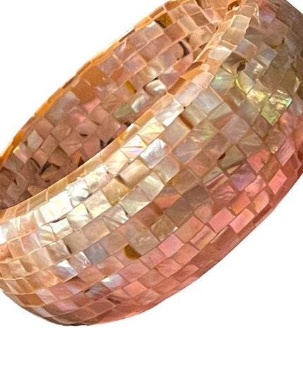 Vintage Large Chunky MOP mother of pearl Mosaic bracelet