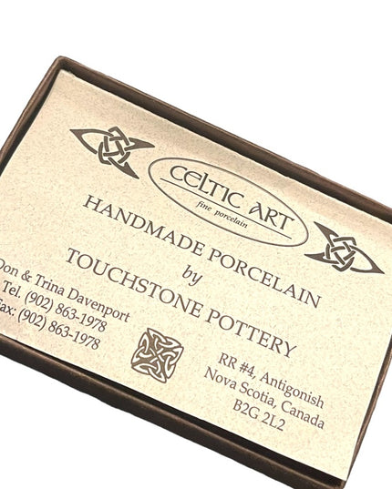 Celtic Cross Art Touchstone pottery pierced dangle earrings NIB